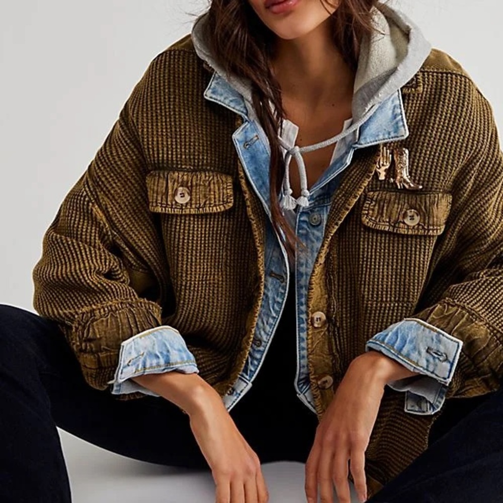 NWT Free People One Scout jacket in Army size S sold out
